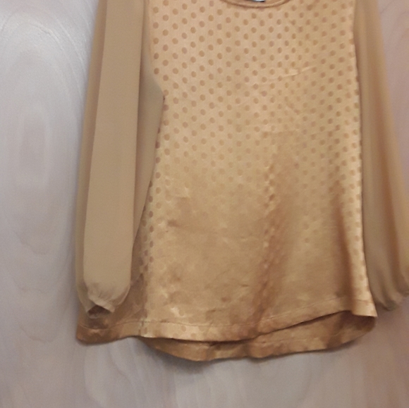 Gold Yellow Boho Swiss Dot Bow Back Top Chloe K L - Picture 7 of 8